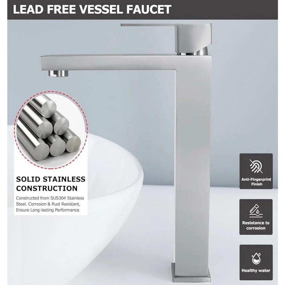 Etica Sink Facuet Single Handle Morden Tall Bathroom Sink Faucet